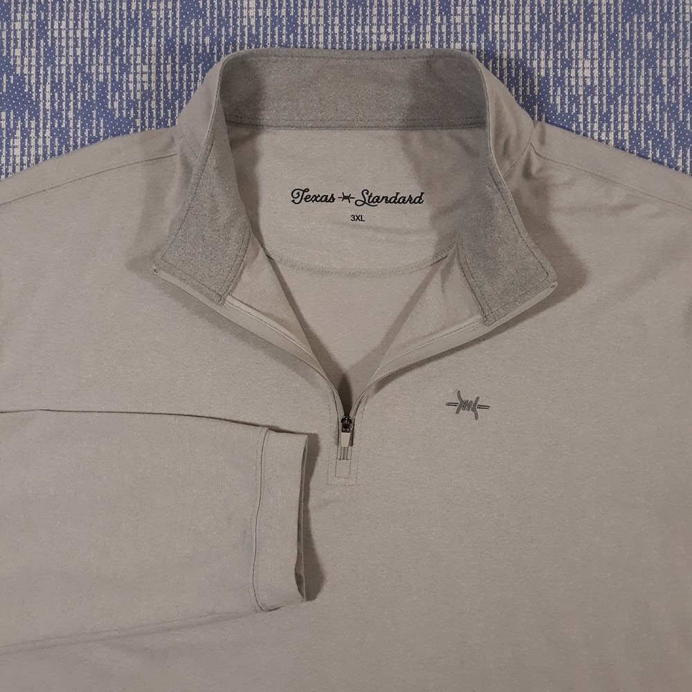 Texas Standard 1/4 Zip Pullover Shirt Mens 3XL Gray Golf Performance Stretch